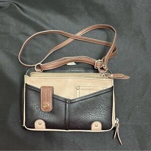 Rosetti Black and Tan Crossbody Bag